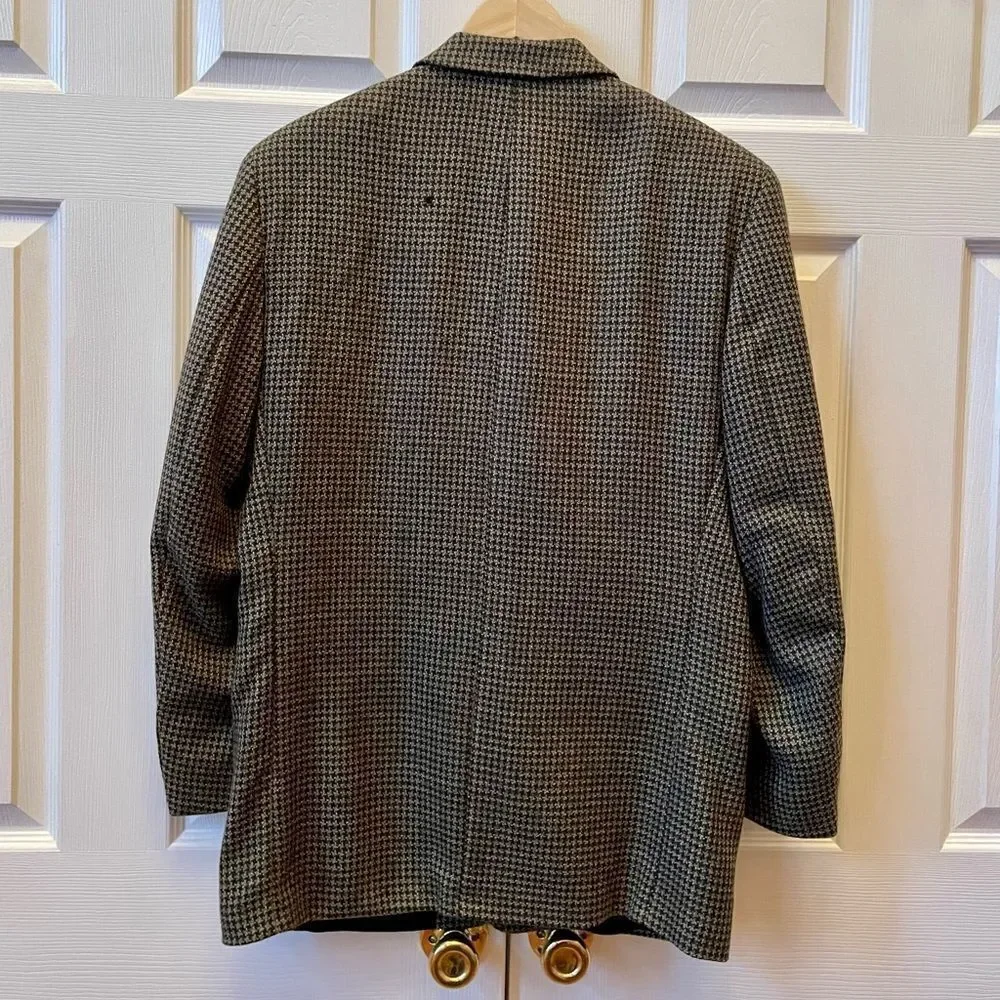 Vintage Classic Men's Houndstooth Blazer in Black and White 38R